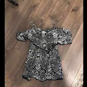 Boutique tribal romper black & white Sz. Medium